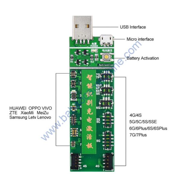 OSS W222 Smart Battery Fast Charging Activation Board For iPhone 4 To 7 Plus & Android - Image 2