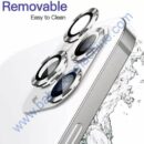 Camera Lens Protector for Iphone 13/13mini Silver Camera Lance With Inbuilt Tempered Glass Aluminium Alloy Metal Ring Scratch proof Very Easy To Install With Ultra Protection Pack of 2