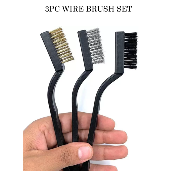 3Pcs Wire Brush Set For Mobile Repairing Cleaning Brush (Nylon/ Brass/ Stainless Steel)