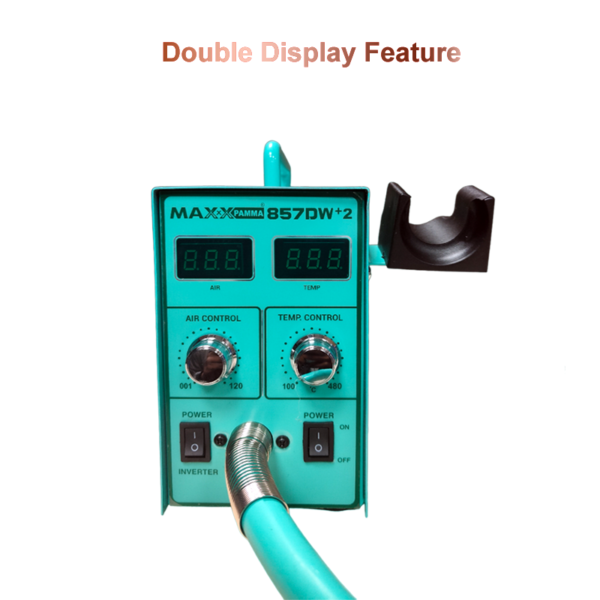 MaxxPamma 857DW+2 Double Display Automatic Hot Air Gun Desoldering Station Digital SMD Rework Station - Image 3