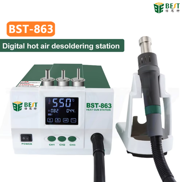 BST-863 1200W Digital Touch Screen Display Hot Air Heat Gun SMD Rework Desoldering Station For Mobile Repair - Image 4