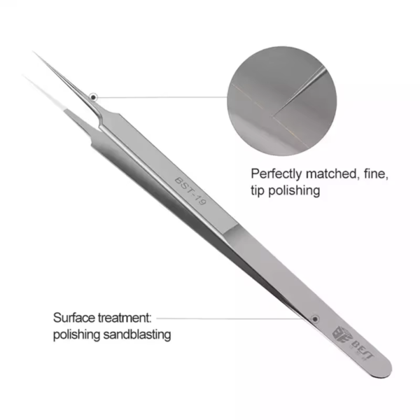 BST-Q10 Stainless Steel Precision Tweezers Fingerprint Flying Wire Industrial Tweezers Set - Image 3