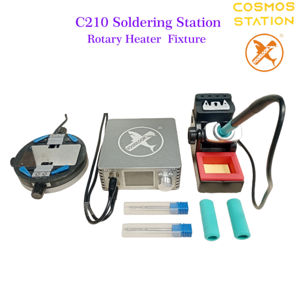 Youkiloon C210 Soldering iron Station Rotary Heater Fixture With 2 Iron Tip