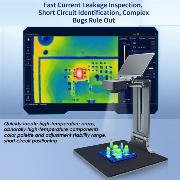 CA-09D 3D Thermal Imaging Analyzer 256X192 for PCB Short Circuit Leakage Detection PC Phone Repair 30mm Micro Lens Thermal Camera Imager - Image 2