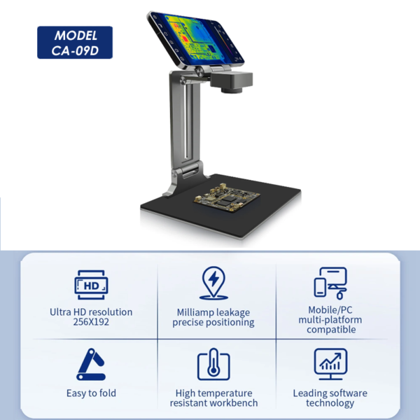 CA-09D 3D Thermal Imaging Analyzer 256X192 for PCB Short Circuit Leakage Detection PC Phone Repair 30mm Micro Lens Thermal Camera Imager - Image 8