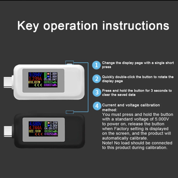 Type-C USB Tester Current 4-30V USB-C Voltage Current Tester Timing Ammeter 10 in 1 USB-C Charging Cable Color screen USB Tester - Image 3