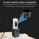 Type-C USB Tester Current 4-30V USB-C Voltage Current Tester Timing Ammeter 10 in 1 USB-C Charging Cable Color screen USB Tester
