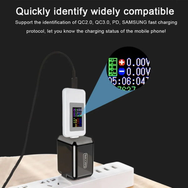 Type-C USB Tester Current 4-30V USB-C Voltage Current Tester Timing Ammeter 10 in 1 USB-C Charging Cable Color screen USB Tester - Image 5