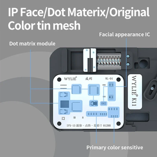 WYLIE K11 Repair Fixture For Mobile Phone Repair IC Face Dot Matrix IP Tin Planting Mesh Fixture Tool iPhone X-15 Full Series - Image 2