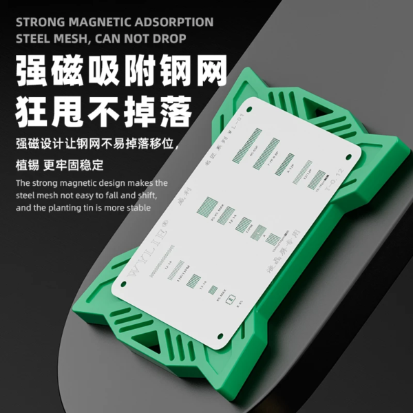 Wylie WL-716L Magnetic TIN Pad Universal BGA Reballing Stencil Absorption Silicone Mat Mobile Phone CPU IC Repair Pad - Image 3