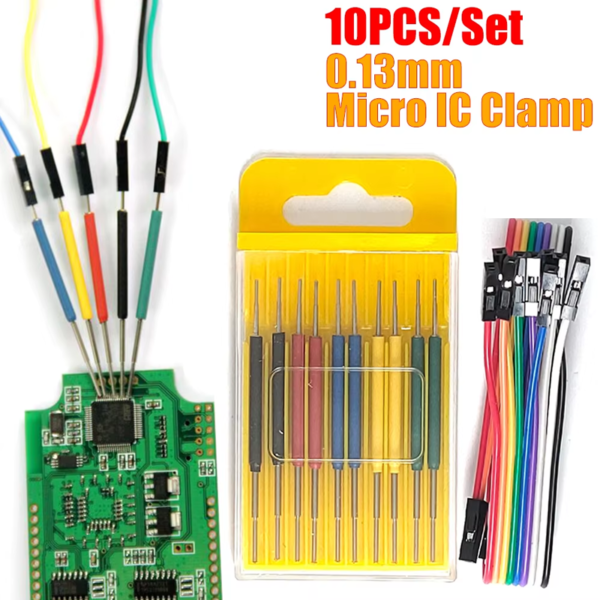 Micro IC Hook Clip, Mini Clip for IC Test Leads, Adapter of oscilloscope Logic Analyzer IC Tester multimeter Signal Generator and IC Programmer