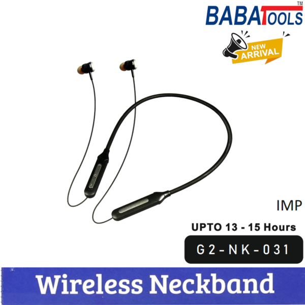 BabaTools NK-031 Wireless Earphone Bluetooth Neckband 200mAh Battery Capacity 15 Hours Play Time Good Sound Quality