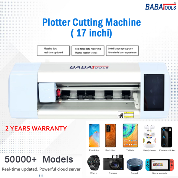 BABA Smart Plotter Cutting Machine Front Back Vinyle Film Cutting Machine Working Area 17 inchi With 2 Year Warranty & 1 Pkt Cutting Sheet Free