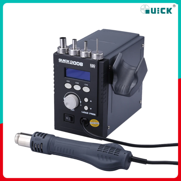 QUICK 2008 SMD Rework Station ESD With Digital Display Lead-free Hot Air Rework Station - Image 4