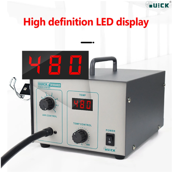 QUICK 990AD AC220V 540W Digital SMD Rework Soldering Station with Hot Air Gun - Image 2