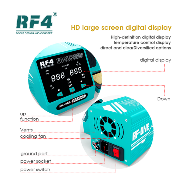 RF4 RF-One 80W Soldering Iron Station With intelligent Temperature Control PCB IC Welding Station - Image 2