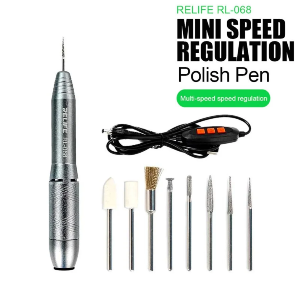 Relife RL-068 Mini Polishing Pen For CPU And Motherboard With 8 Grinding Heads