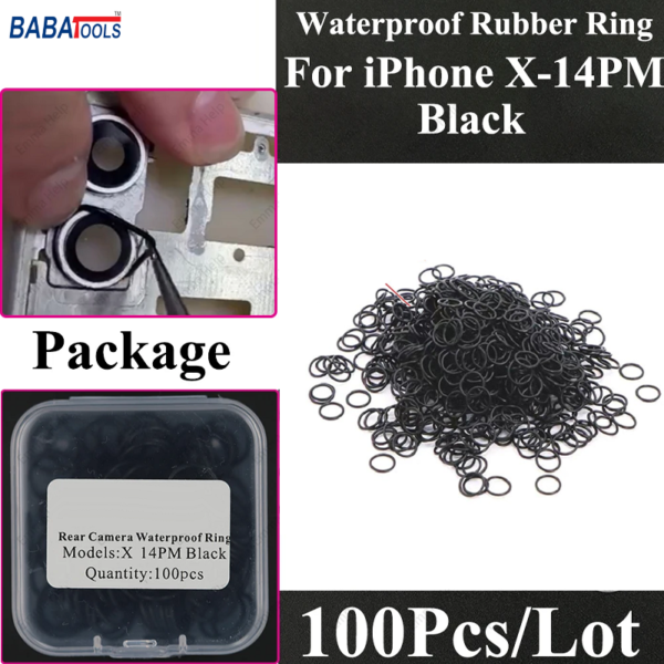 iPhone X-14PM Rear Camera Waterproof Rubber Ring 100Pcs/Box - Image 4