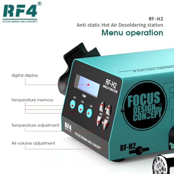 RF4 RF-H2 Lead Free ESD BGA Hot Air SMD Rework Station For PCB BGA Welding Station (1000W) - Image 4