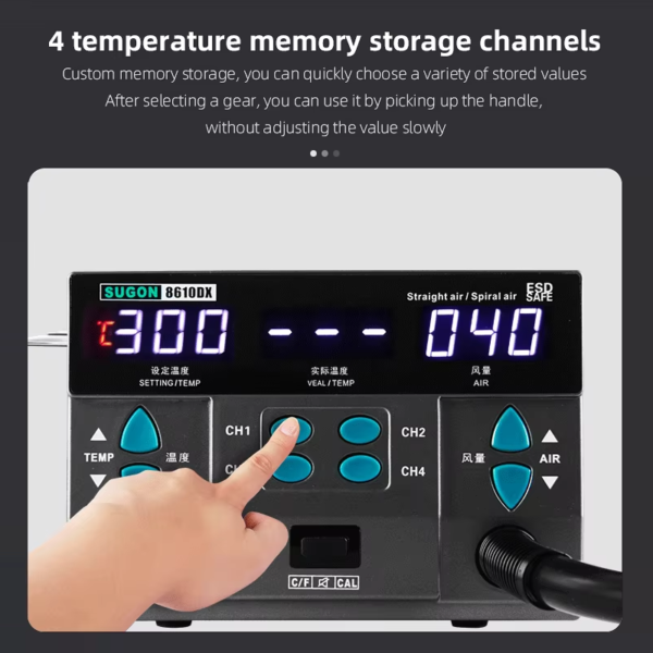 Sugon 8610DX Hot Air Gun Smd Rework Station 1000W - Image 4