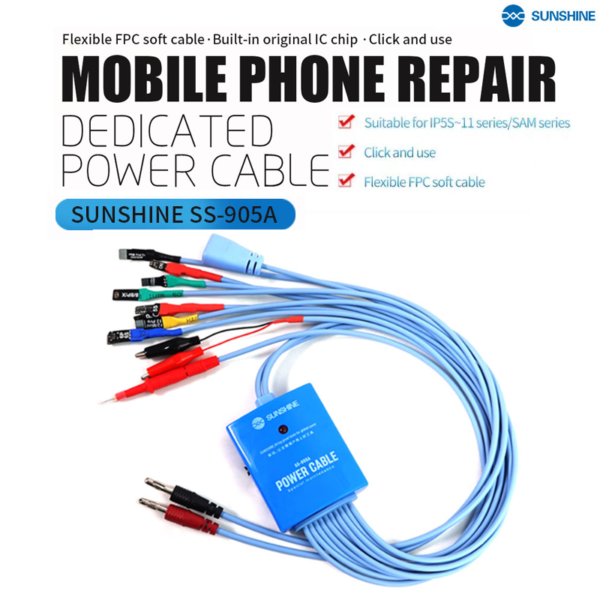 Sunshine SS-905A iPhone 5 to 11 Pro max Dedicated DC Power Cable 2020 Version