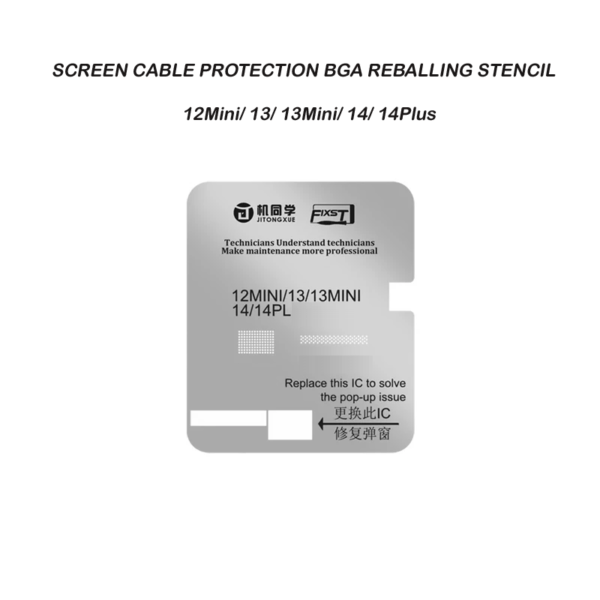 FIXST Screen Cable Protection BGA Reballing Stencil For iPhone 12Mini/13/13Mini/14/14Plus