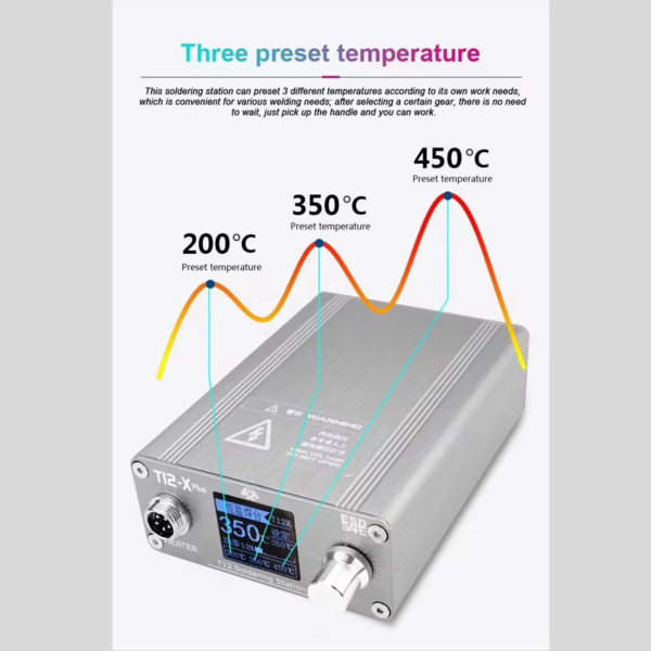 OSS TEAM T12-X Plus 72W Soldering iron station LCD Display Rapid Warming Wroking With 80°-480°C - Image 2