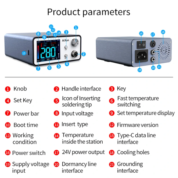 Aixun T3A Intelligent Soldering iron Station Support T245 Handle With Knife Soldering Iron Tip Electric Welding Iron Station - Image 4