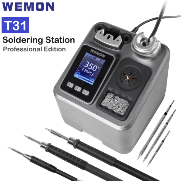 WEMON T31 Smart Soldering iron Station T210 T245 T115 Handle With C115 C210 C245 Iron Tip For BGA SMD PCB Welding Work