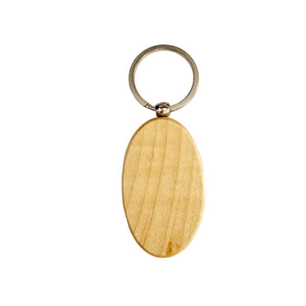 Wooden Keyring Oval Shape For Co2 Laser Engraving Machine (Pack of 10Pcs) - Image 2