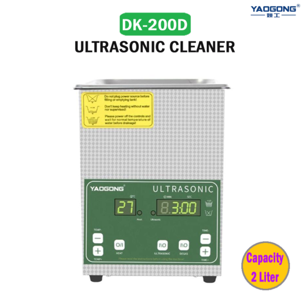 Yaogong DK-200D Stainless Steel Ultrasonic Cleaner For Mobile Phone Motherboard Cleaning (Capacity 2 Liter)