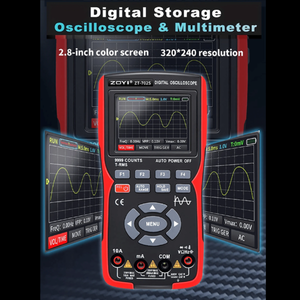 ZOYI ZT-702S Digital Oscilloscope Multimeter Tester Single Channel 10MHz Bandwidth Sampling Rate 200/280Msa/s Function Signal Generator - Image 5