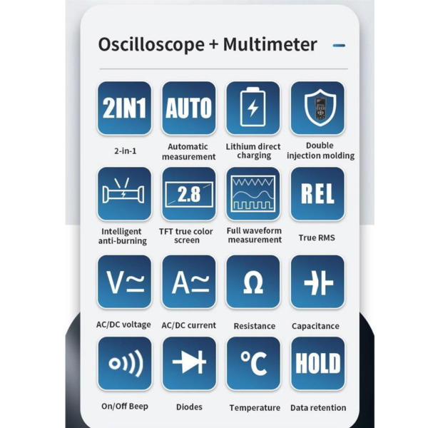 ZOYI ZT-702S Digital Oscilloscope Multimeter Tester Single Channel 10MHz Bandwidth Sampling Rate 200/280Msa/s Function Signal Generator - Image 7