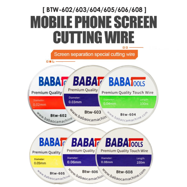 Baba BTW-602 0.02mm Cutting Wire Touch Separator Hard Steel Cutting Wire L100M - Image 3