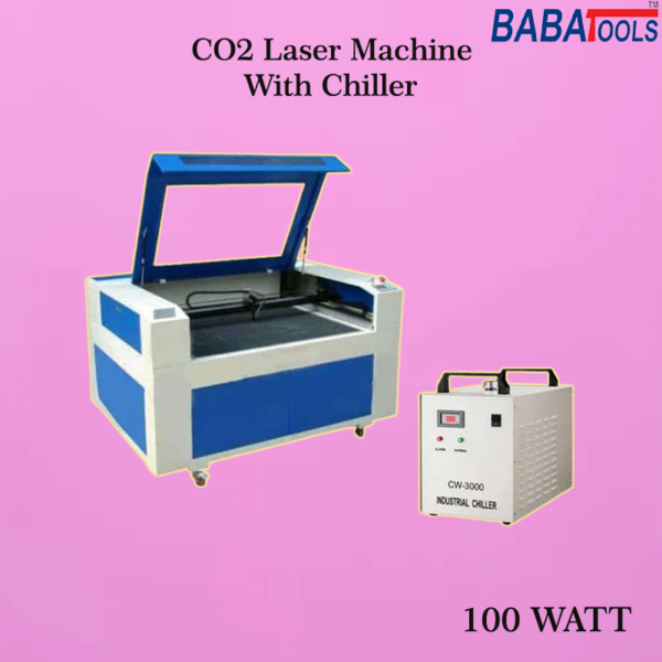 CO2 Laser Cutting Machine Working Area 4x4 100W Tube With CW3000 industrial CO2 Chillar With 2Year Warranty