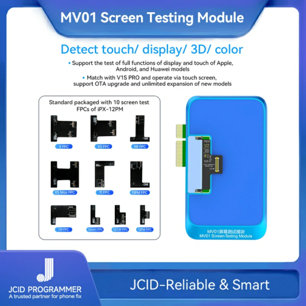 JCID MV01 Screen Testing Module For iPhone X-12Pm Android Huawei Screen Display And Touch Testing Module