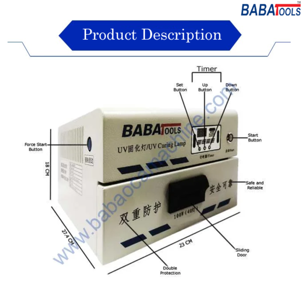 Baba UV100 UV Curing Lamp For Mobile LCD Bubble Remover Lamp - Image 5