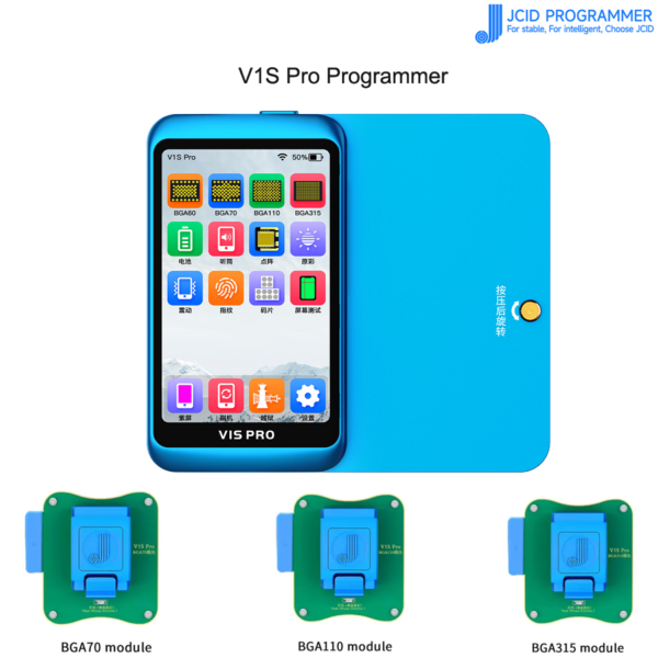 JCID V1S Pro Programmer With BGA70/ BGA110/ BGA315 Module For iPhone Screen True Tone Face ID Battery Repair