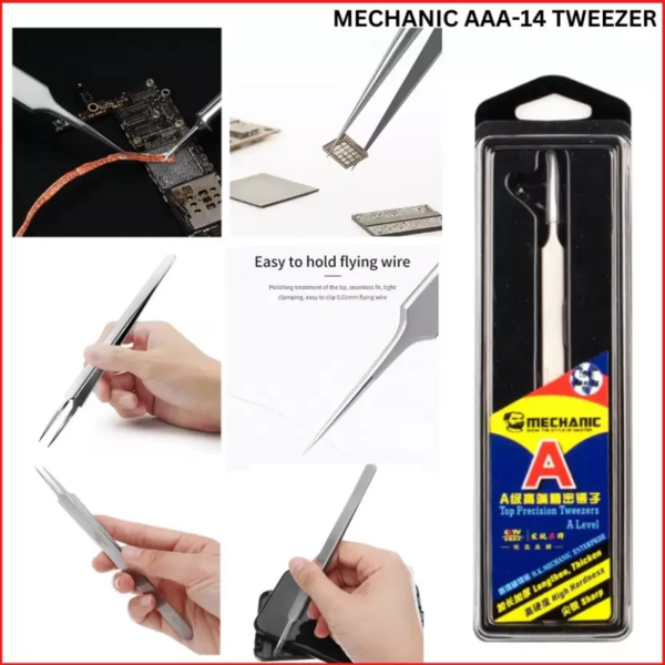 Mechanic Aaa-14 Stainless Steel Ultra Fine High Hardness Precision Tweezer - Image 2