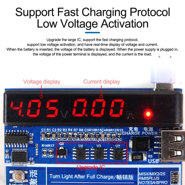 Sunshine SS915 V9.0 Quick Battery Charging Activation Board Test Fixture For iPhone 15 Series & Android - Image 3