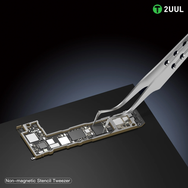 2UUL TW22 Non-Magnetic Stencil Tweezer For Precise Phone Board Repair (Curve) - Image 2