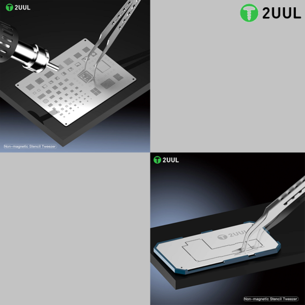 2UUL TW22 Non-Magnetic Stencil Tweezer For Precise Phone Board Repair (Curve) - Image 3