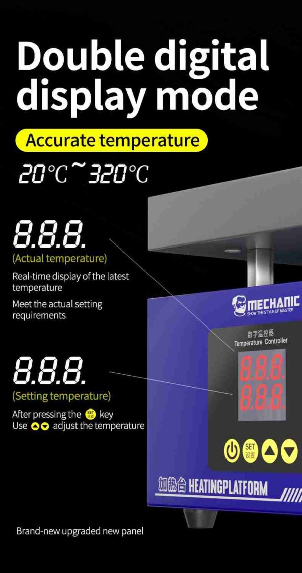 Mechanic HT-10 Intelligent Double Digital Constant Temperature Heating Table - Image 2