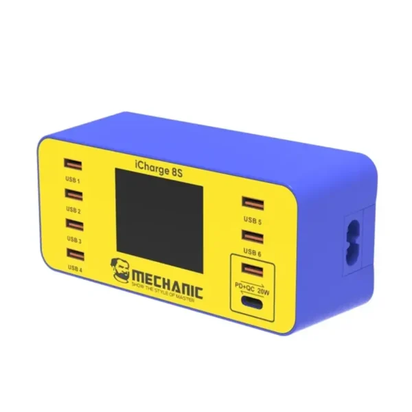 MECHANIC ICHARGE 8P QC 3.0 MULTI-PORT SMART FAST CHARGER WITH DIGITAL DISPLAY