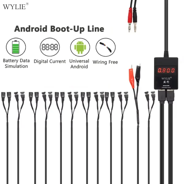 WYLIE Universal Android Boot Cable DC Power Supply Current Boot Up Test Cable For Android Phones