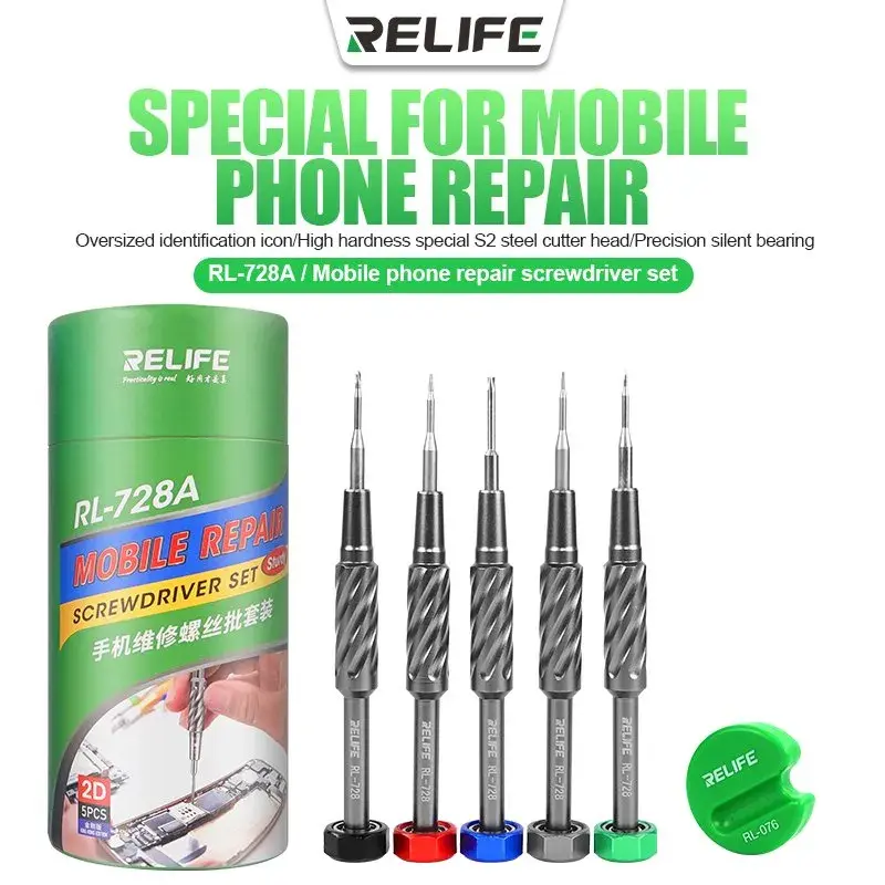 Relife RL-728A Mobile Repair Screwdriver Set Strong Magnetic Bits Special For Mobile Phone Repair