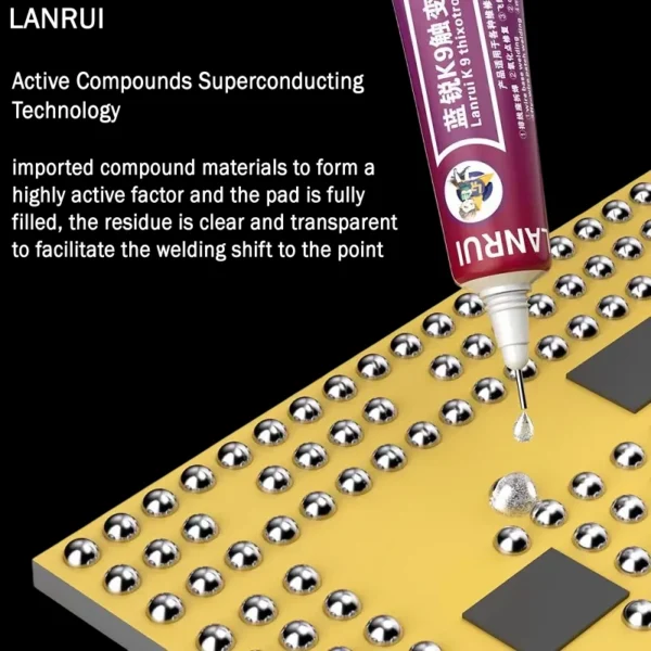 Lanrui K9 Thixotropic Solder Paste For Fingerprint Flying Line/Battery Holder/Tail Plug Welding Paste - Image 4