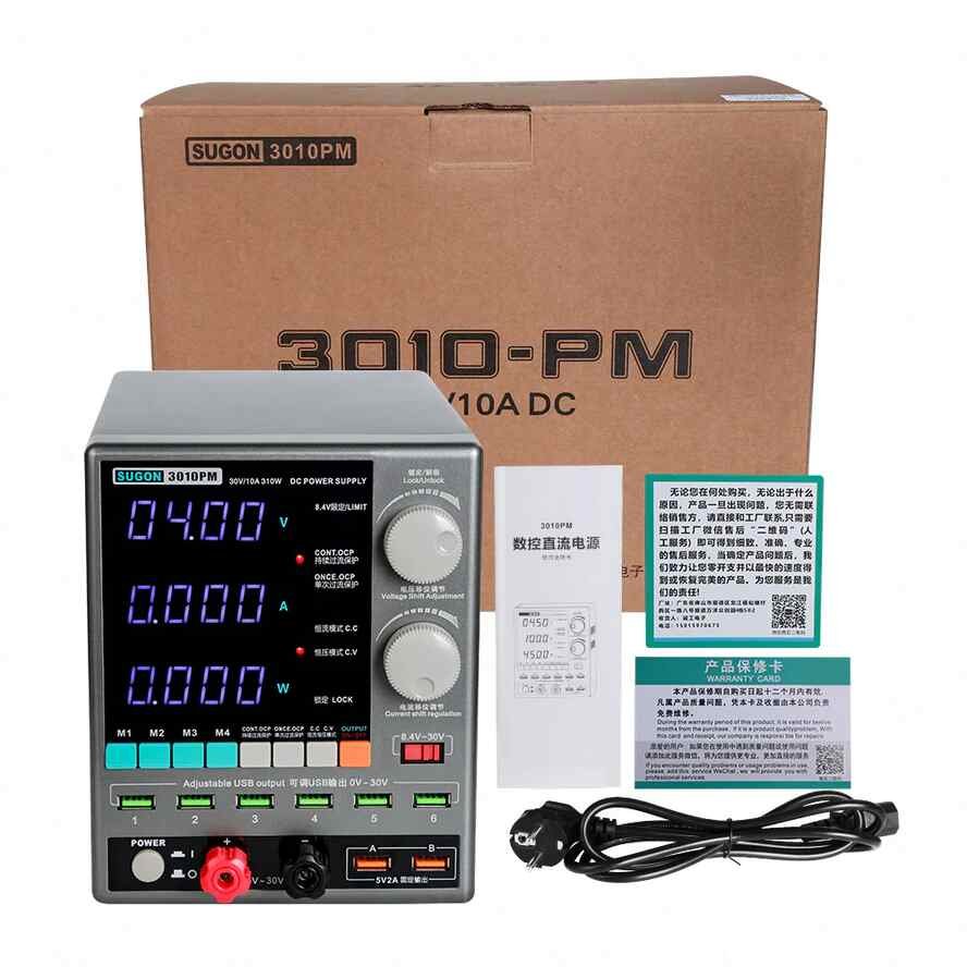 SUGON 3010PM ( 30V~10A ) Adjustable Digital DC Power Supply With Short Killer