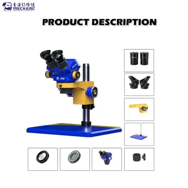 Mechanic D75S-B11 Industrial Binocular Stereo Microscope 7X-45X Continuous Zoom Microscope With 0.5X Lens - Image 6