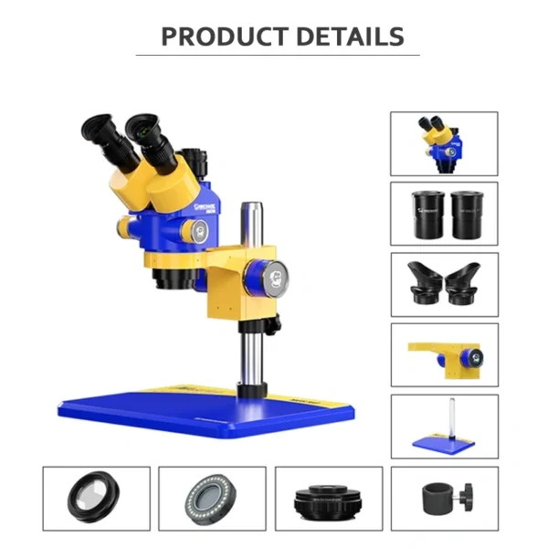 Mechanic MOS760 Industrial Trinocular Stereo Microscope 7X-60X Continuous Zoom Microscope With 0.5X Lens - Image 6